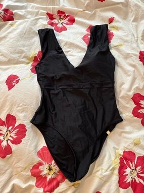 summersalt Black V-Neck One-Piece Swimsuit